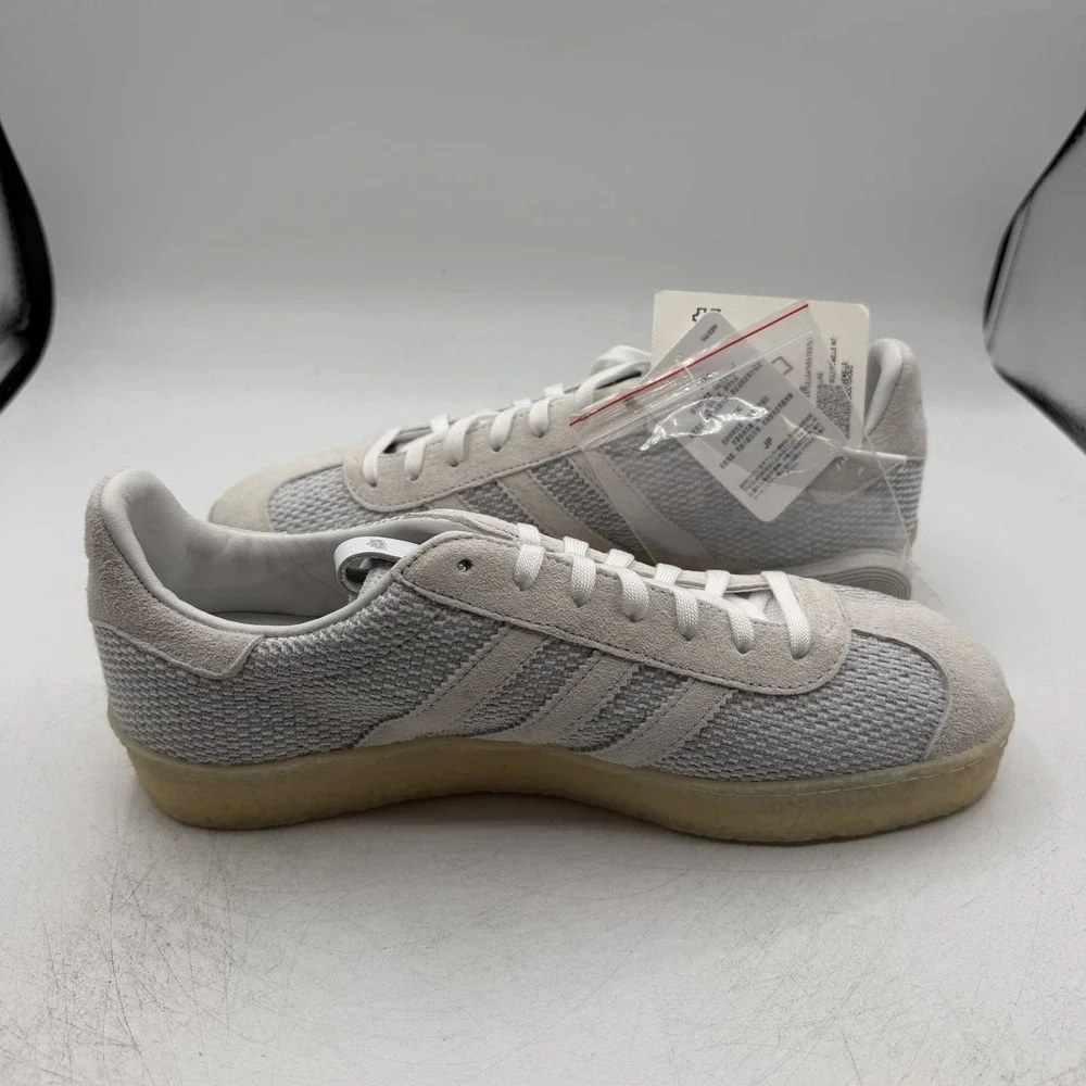 Adidas Gazelle Juice Primeknit Shoes Mens 8.5 White Suede Hemp Sneakers DB1628